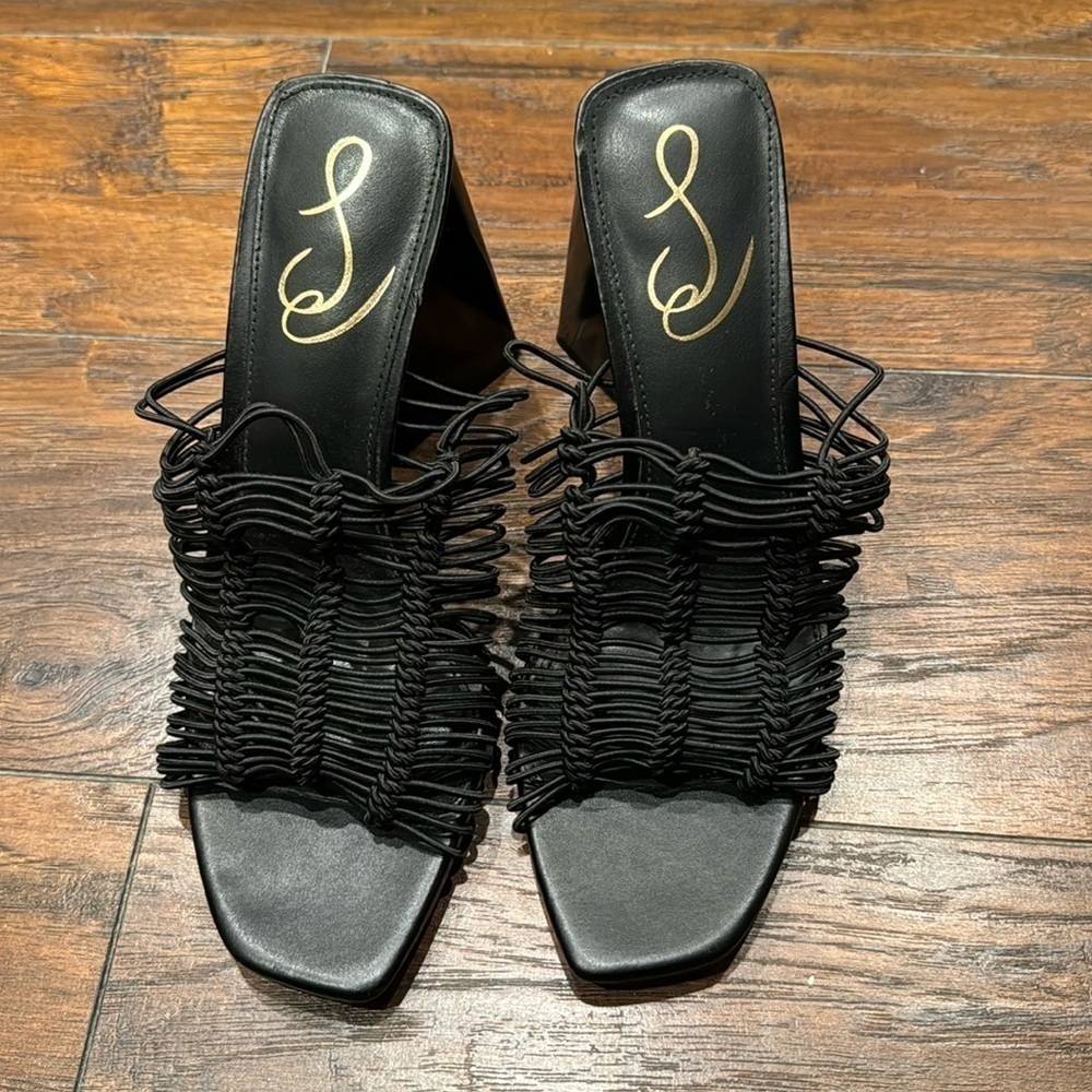 Sam Edelman Black Braided Strap Block Heel Mule - Picture 6 of 15